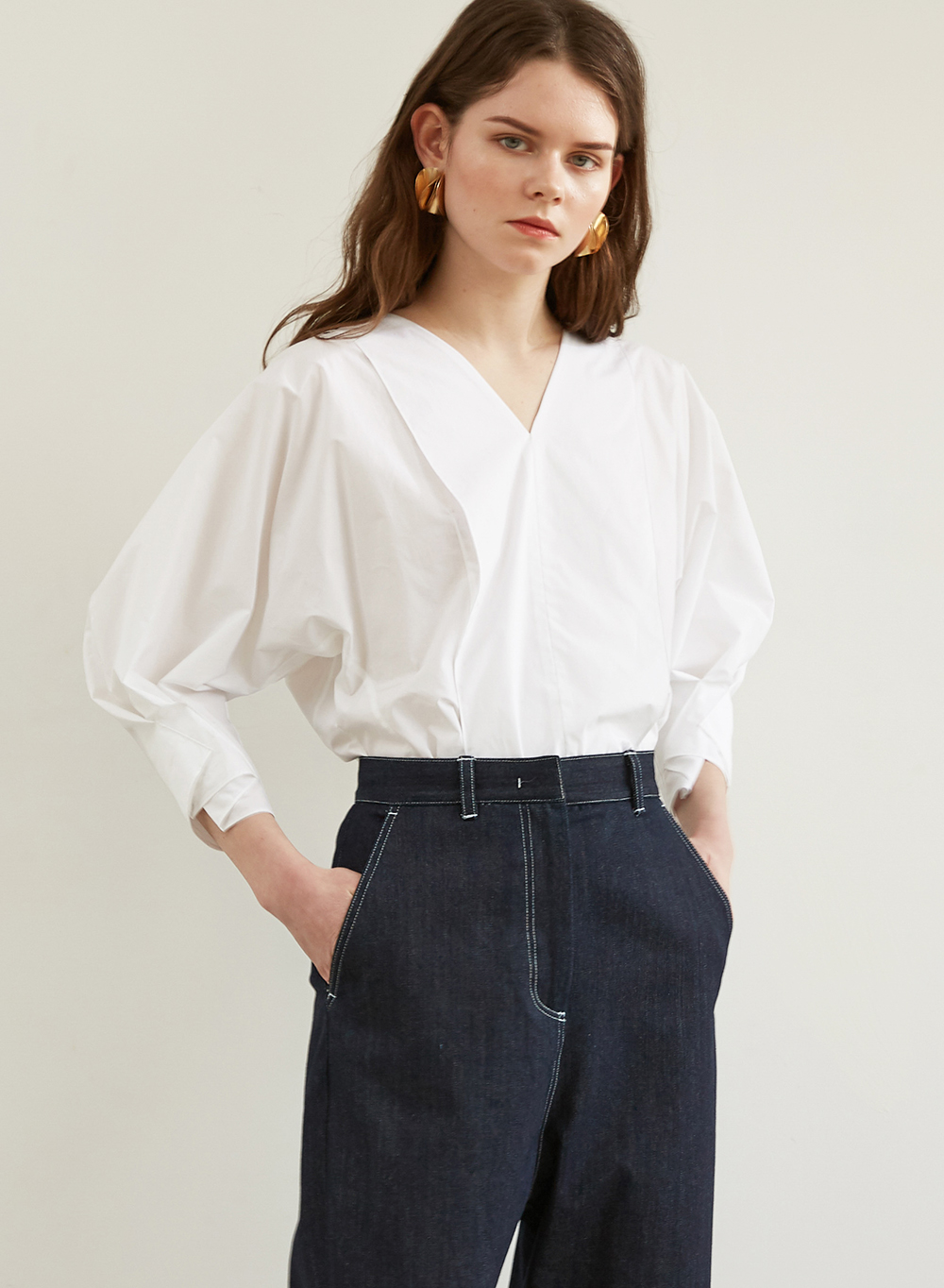 FW18 Cocoon Sleeve Blouse White