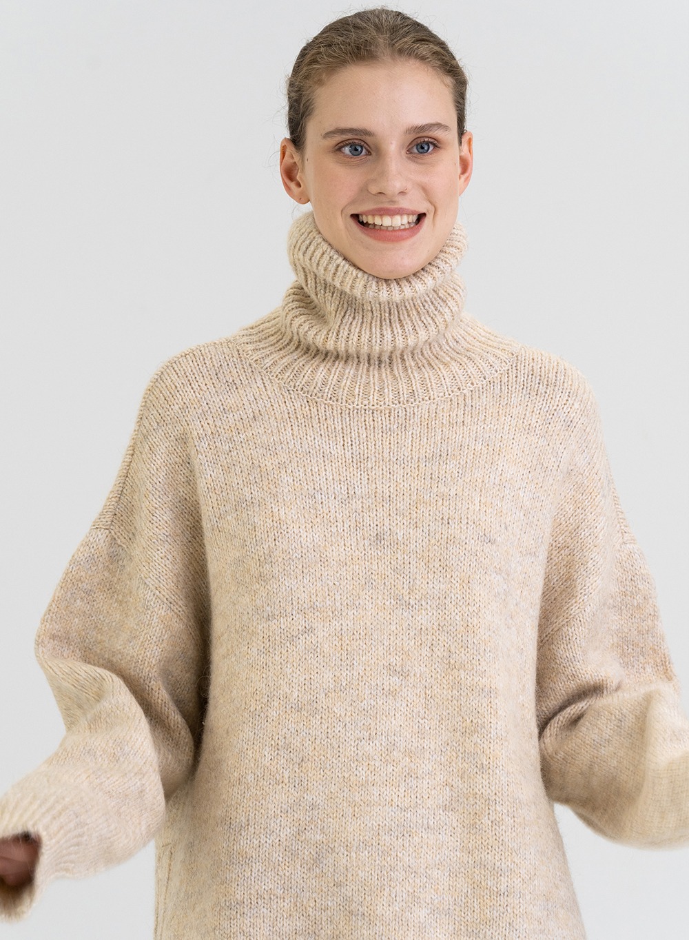 FW21 Rough-touched Alpaca Pullover Ivory-melange
