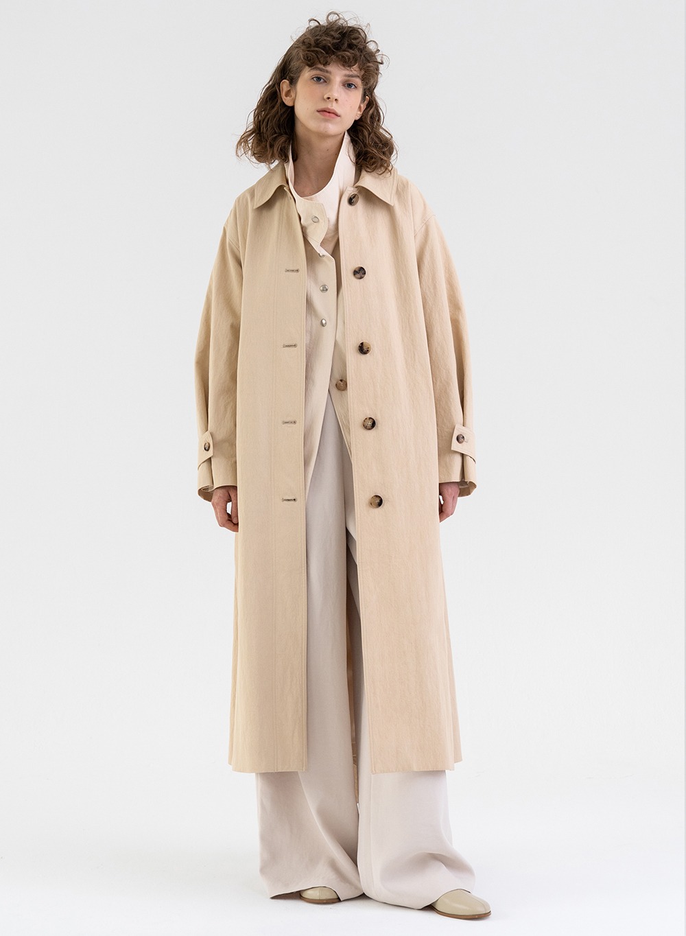 FW21 Washed Cotton Trench Double-cream