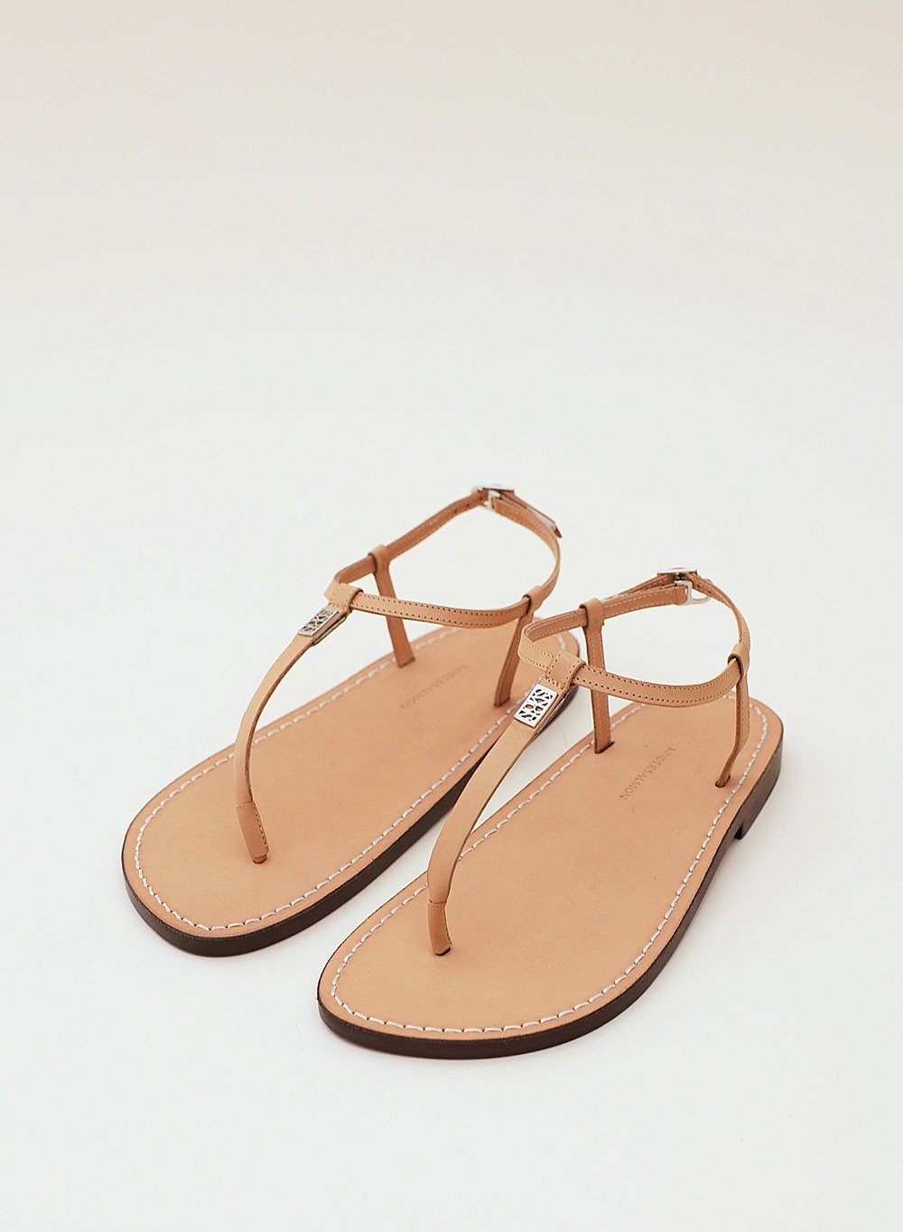 Strap Flat Sandals Tan