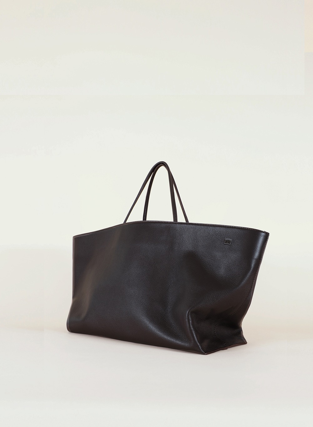 Leather Shopper Bag Dark-brown