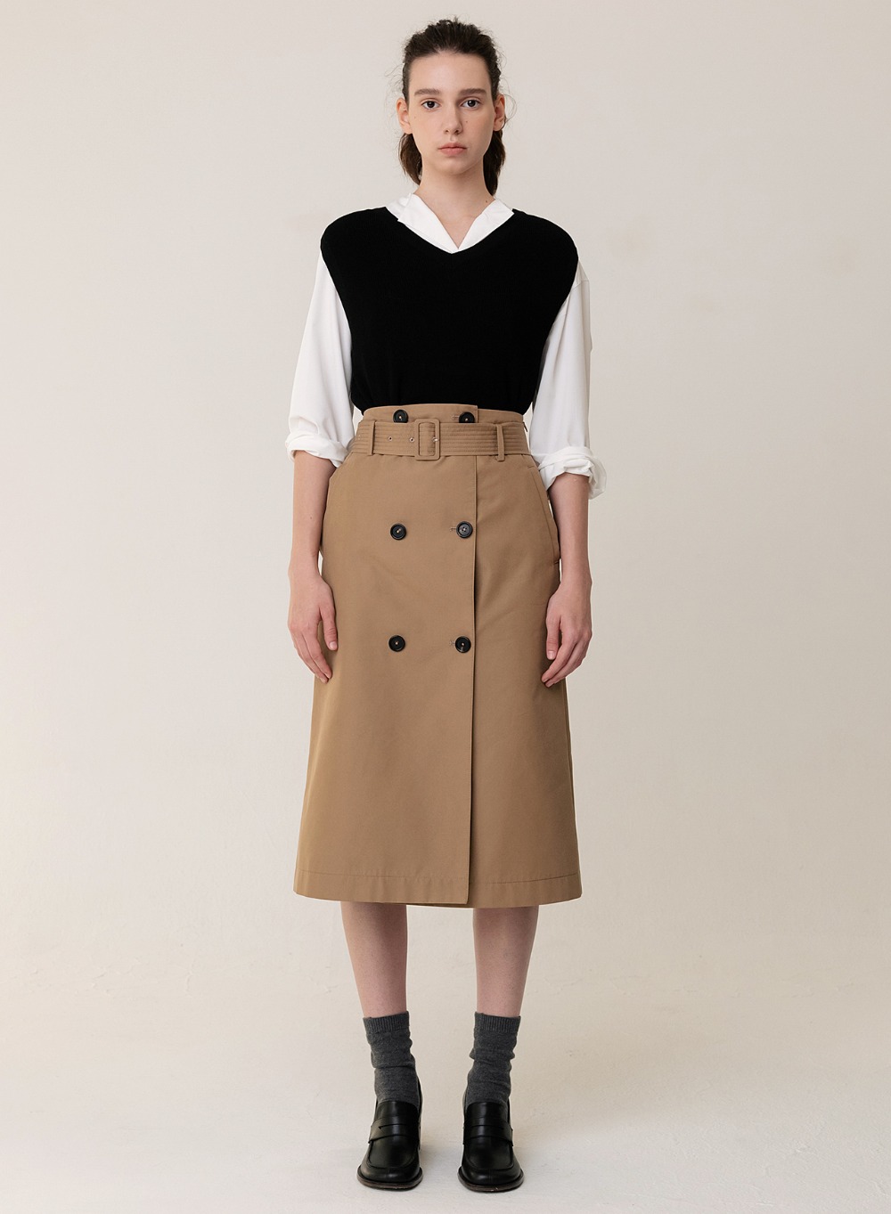 [12/13 출고]Classic Trench Wrap Skirt Beige