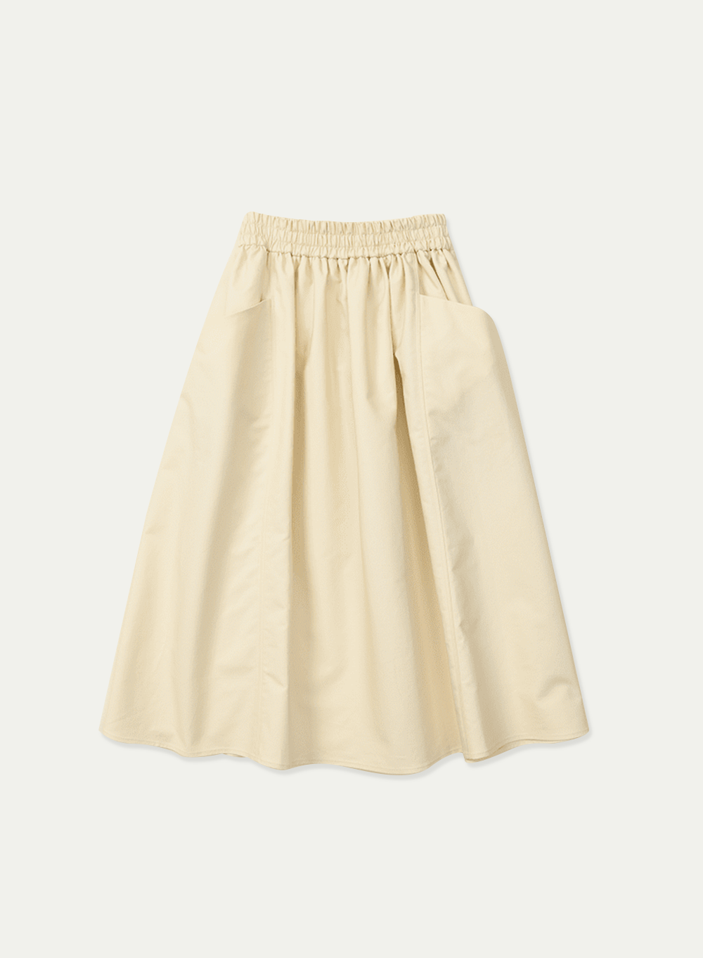 Gathered Flare Skirt Butter-Cream