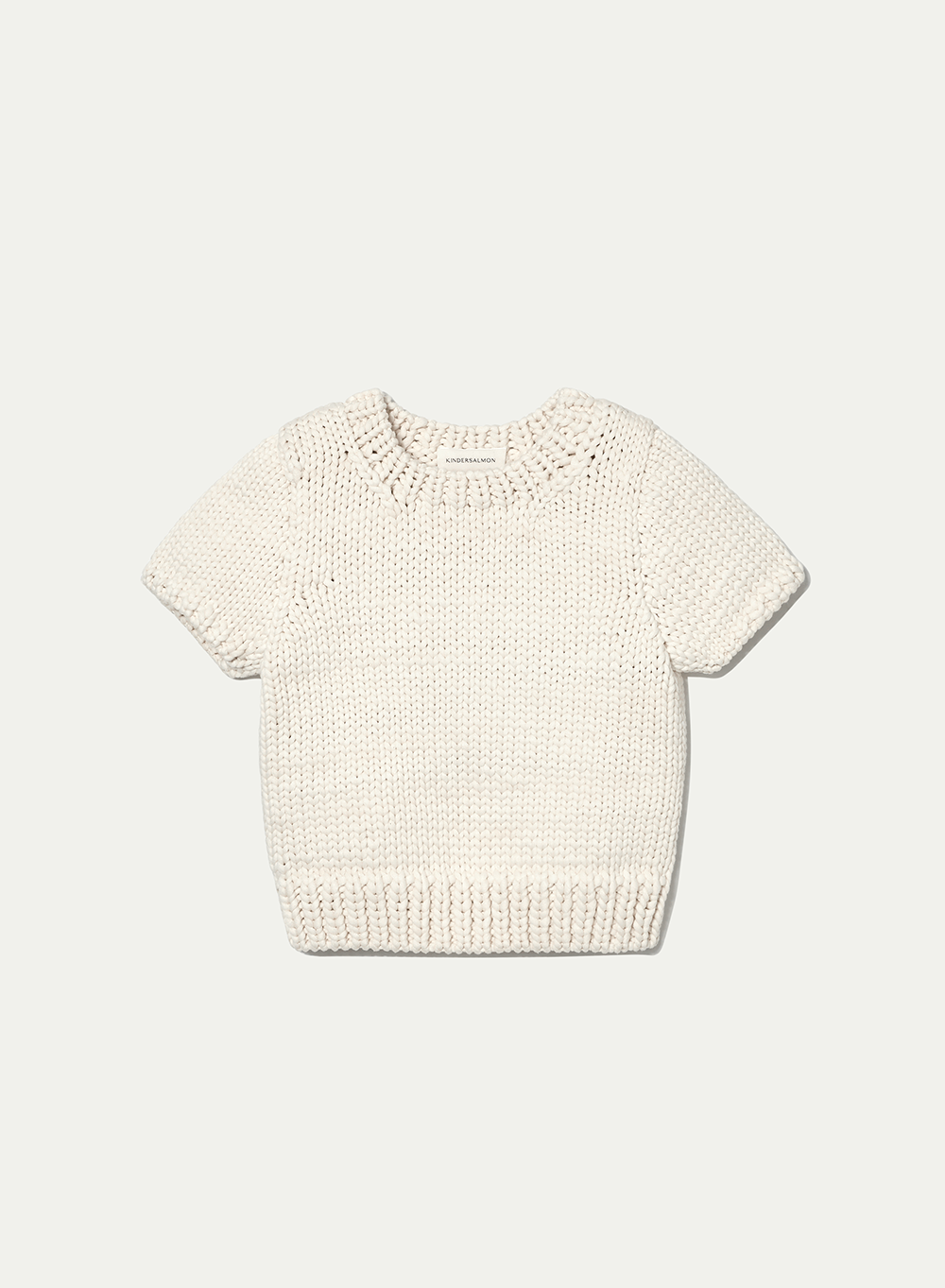 [ESSENTIAL] Hand-made Bulky Knitted Top Ivory