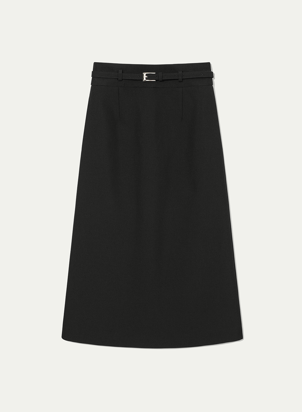 [예약배송] PF23 Twill A-line Belt Skirt Black