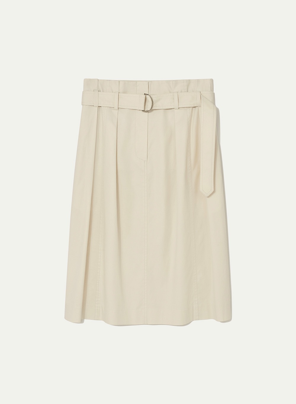 SS24 Cotton Belted Skirt Antique-Cream
