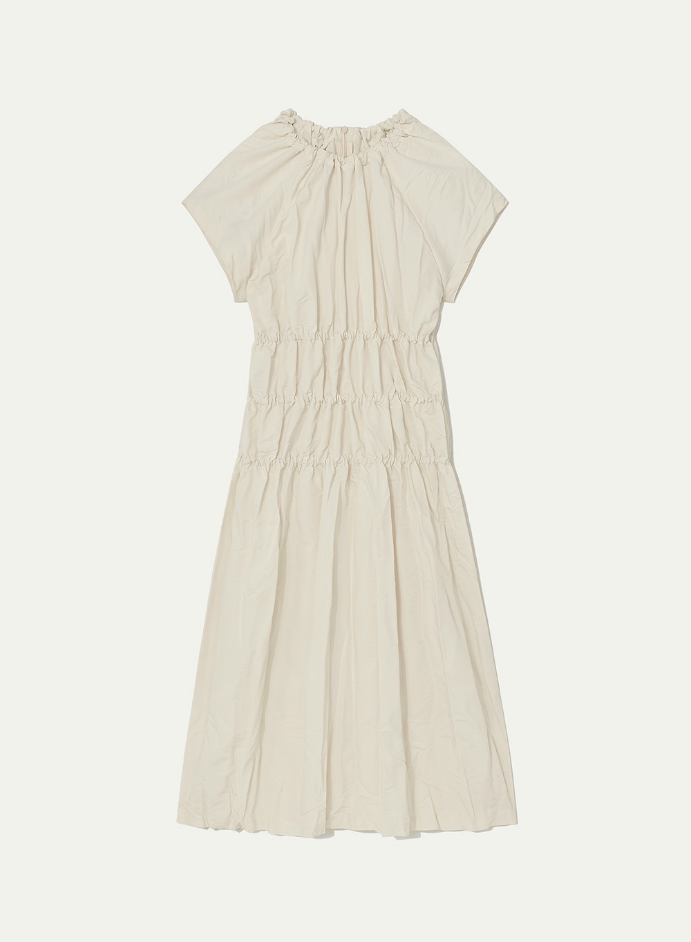 SS24 Shirring Dress Sand-Cream