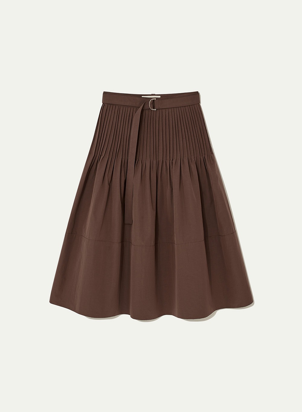 [예약배송] SS24 Pintuck Full Skirt Dark-Cacao