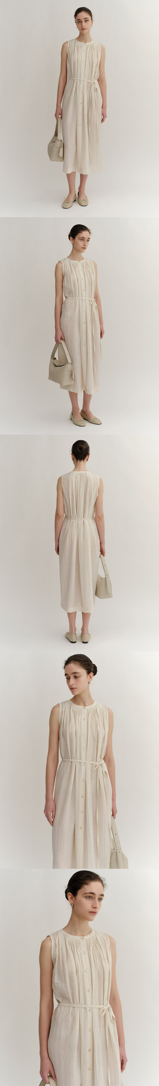 トートバッグ KINDERSALMON Clouet Flap Leather Tote Bag Ivory KINDERSALMON