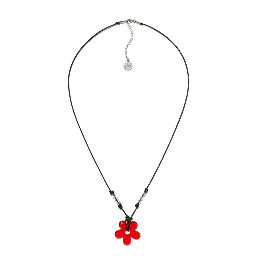 FLOWER BEADS NECKLACE [RED]