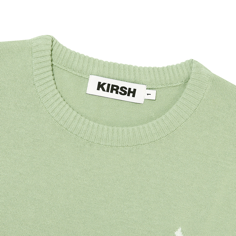 UNI MIDDLE CHERRY HALF SLEEVE KNIT SWEATER KH [GREEN]