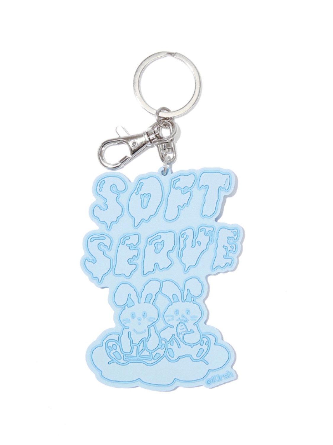 TWIN BUNNY RUBBER KEYRING KH [SKY]S