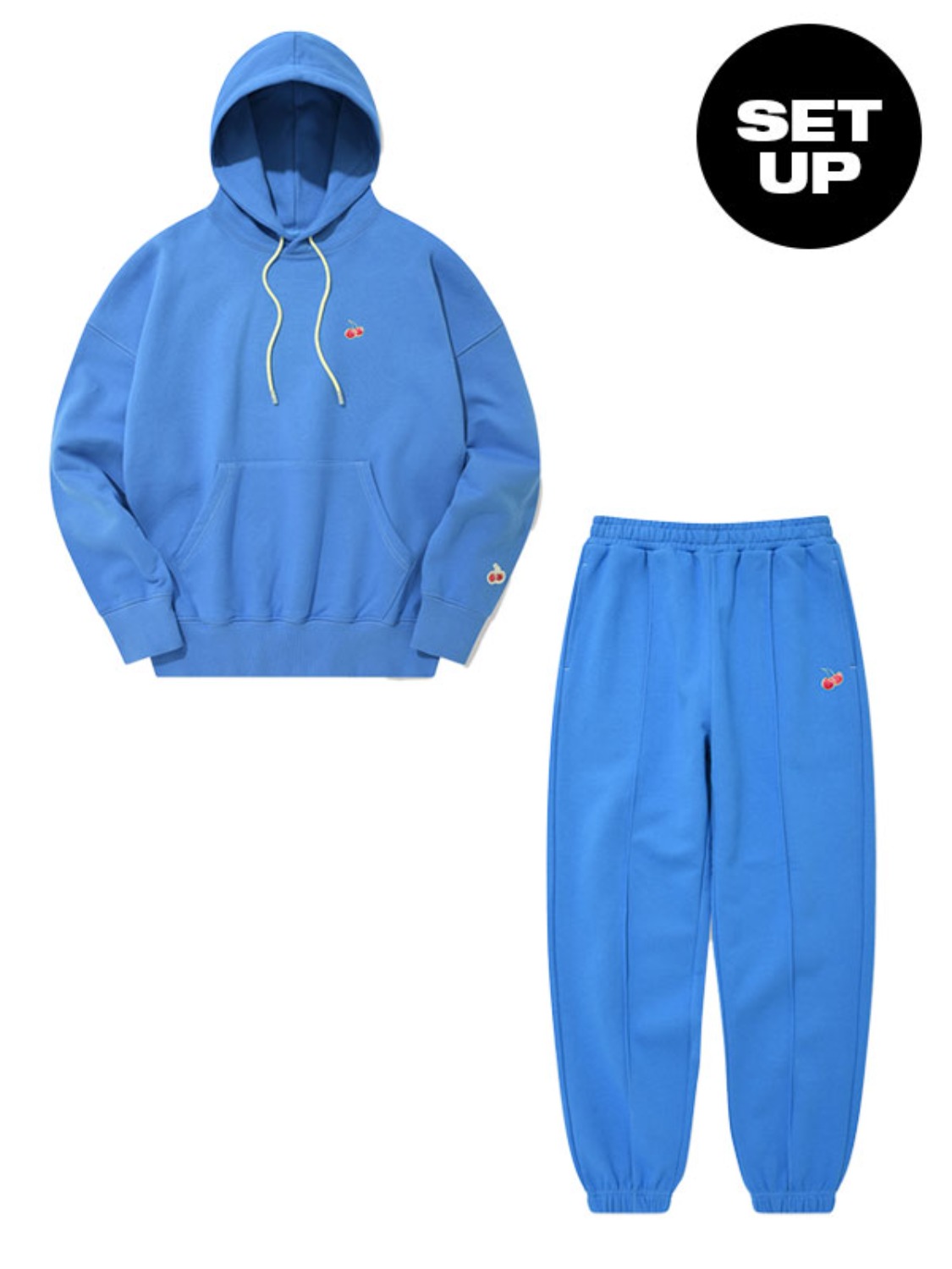 SMALL CHERRY HOODIE + SMALL CHERRY JOGGER PANTS [BLUE + BLUE]