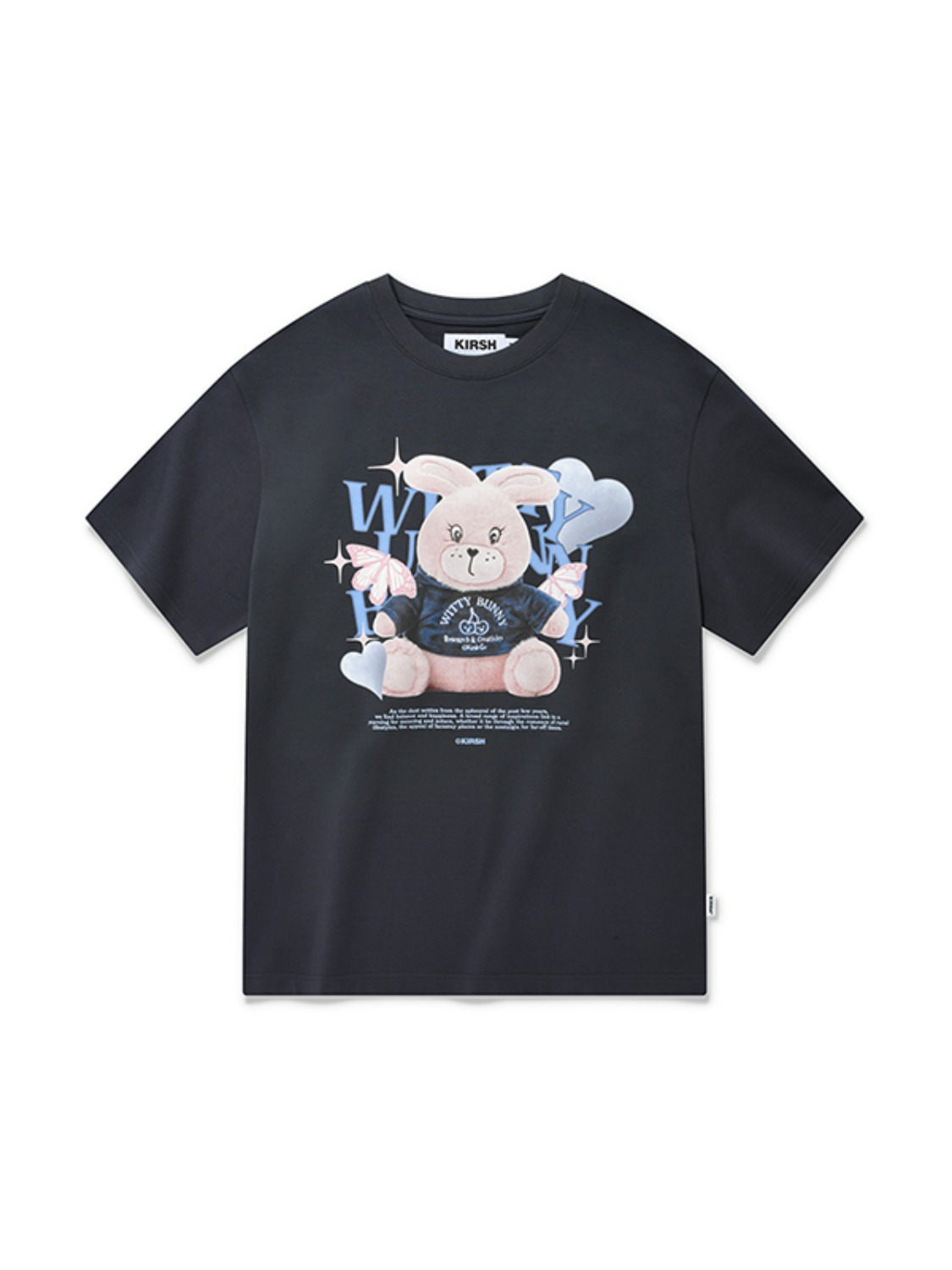 WITTY BUNNY GRAPHIC SHORT SLEEVE T-SHIRT [GRAY]