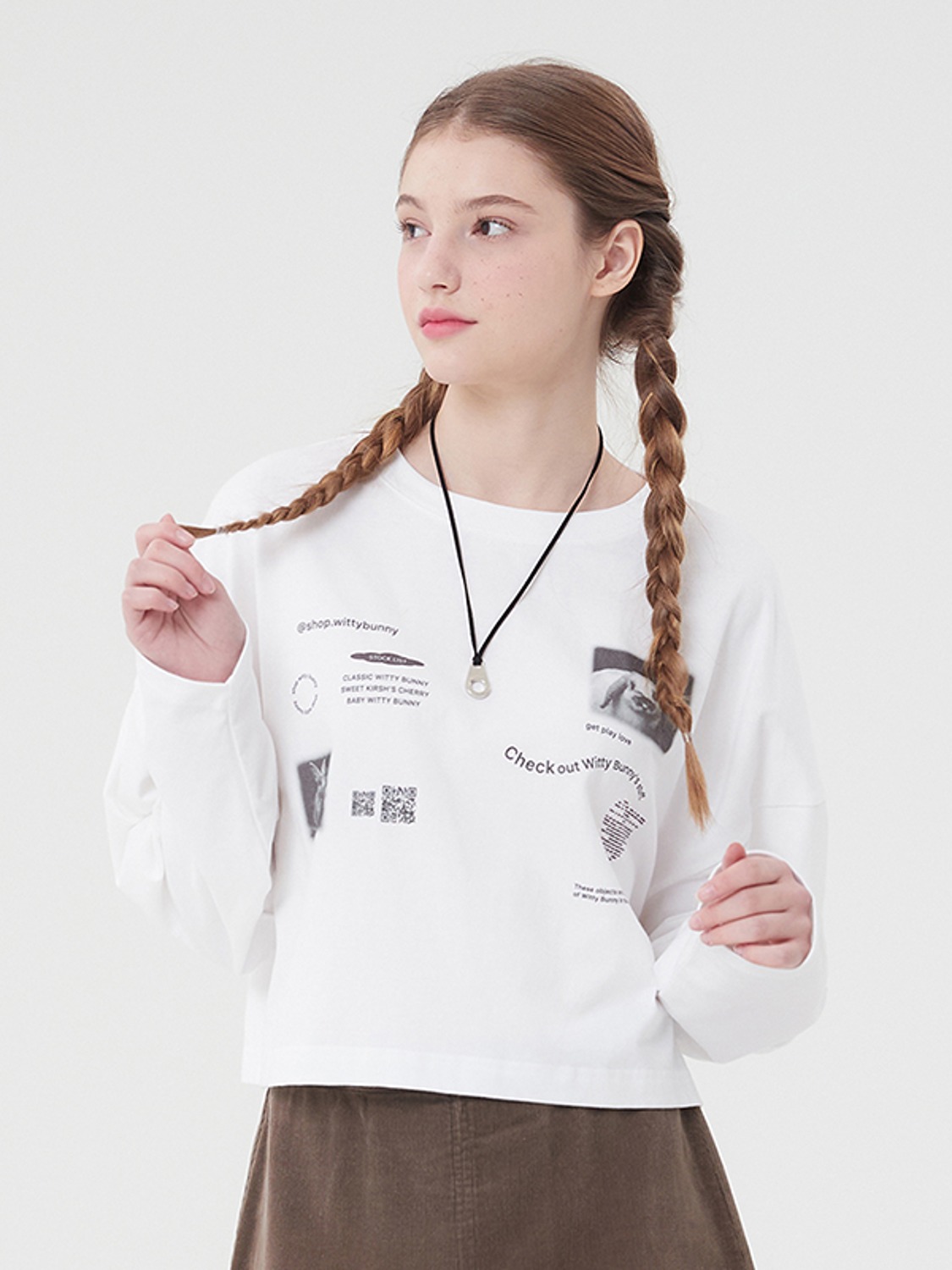 WITTY BUNNY LONG SLEEVE T-SHIRT [WHITE]