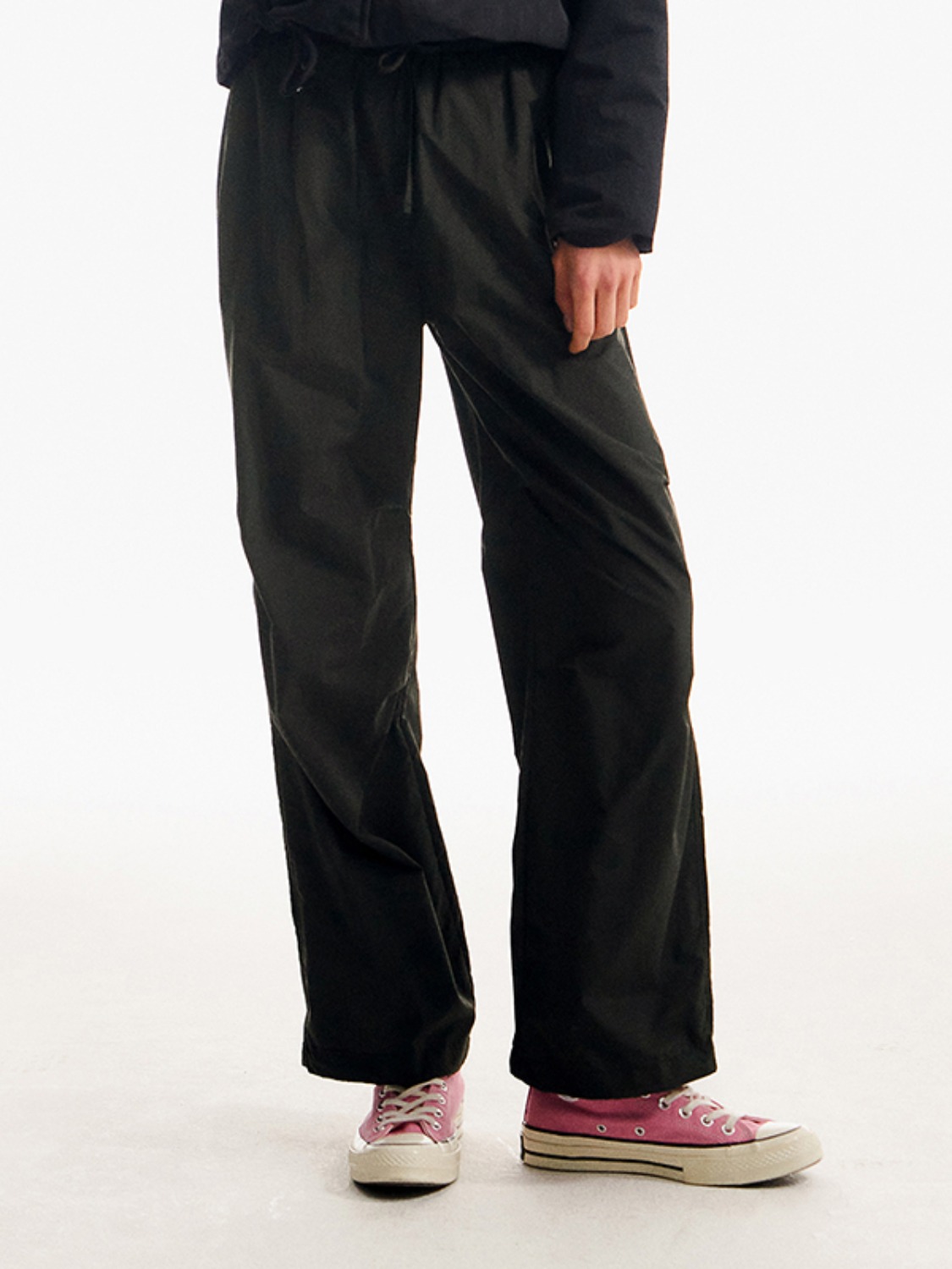 DOODLE CHERRY WIDE WOVEN PANTS [GRAY CHARCOAL]