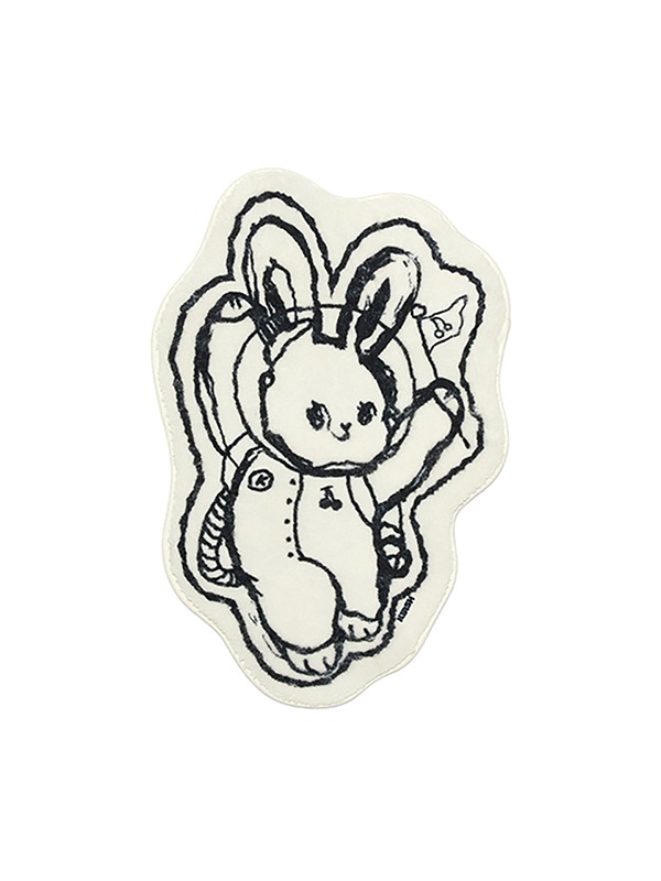 WITTY BUNNY CHARACTER FOOT MAT [IVORY]