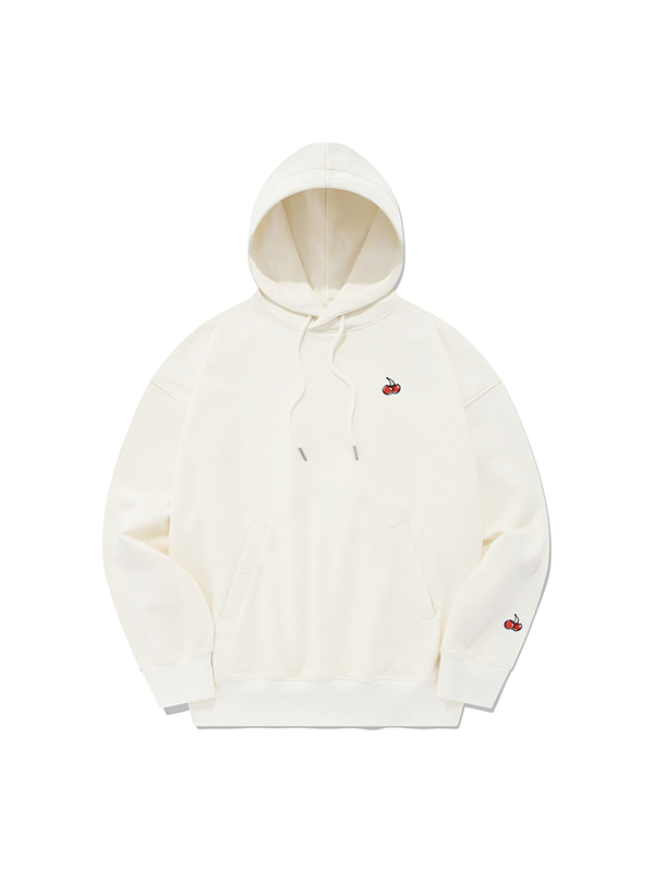 SMALL CHERRY SIDE POCKET HOODIE [IVORY]
