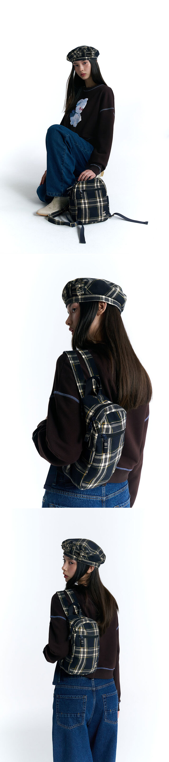 CHEEKCHECK MINI BACKPACK [DARK NAVY] - kirsh