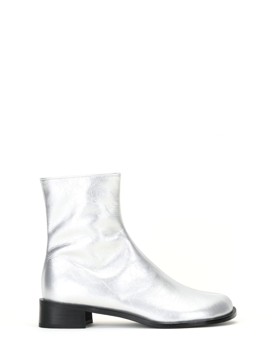 Flat Ankle Boots (Silver)