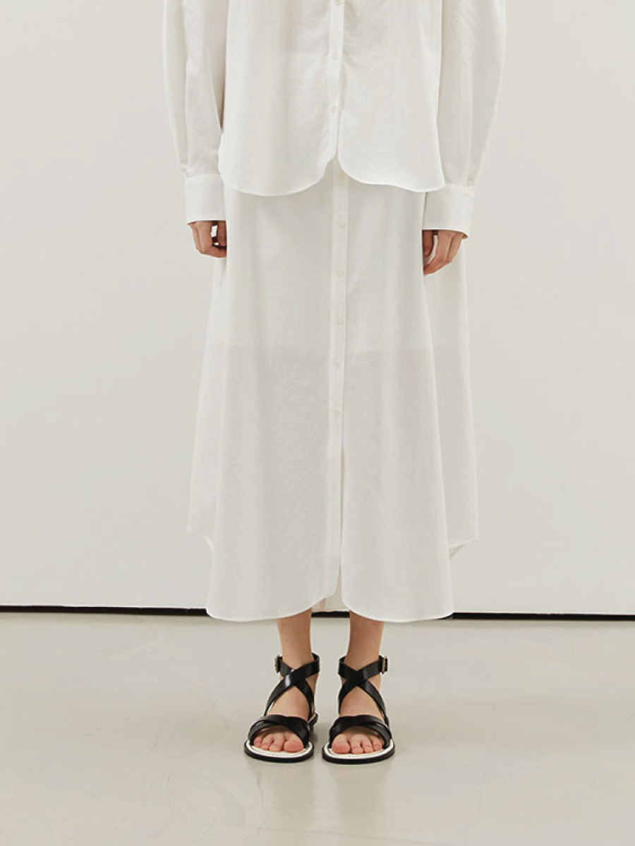 Amelie Curved Skirt (White)