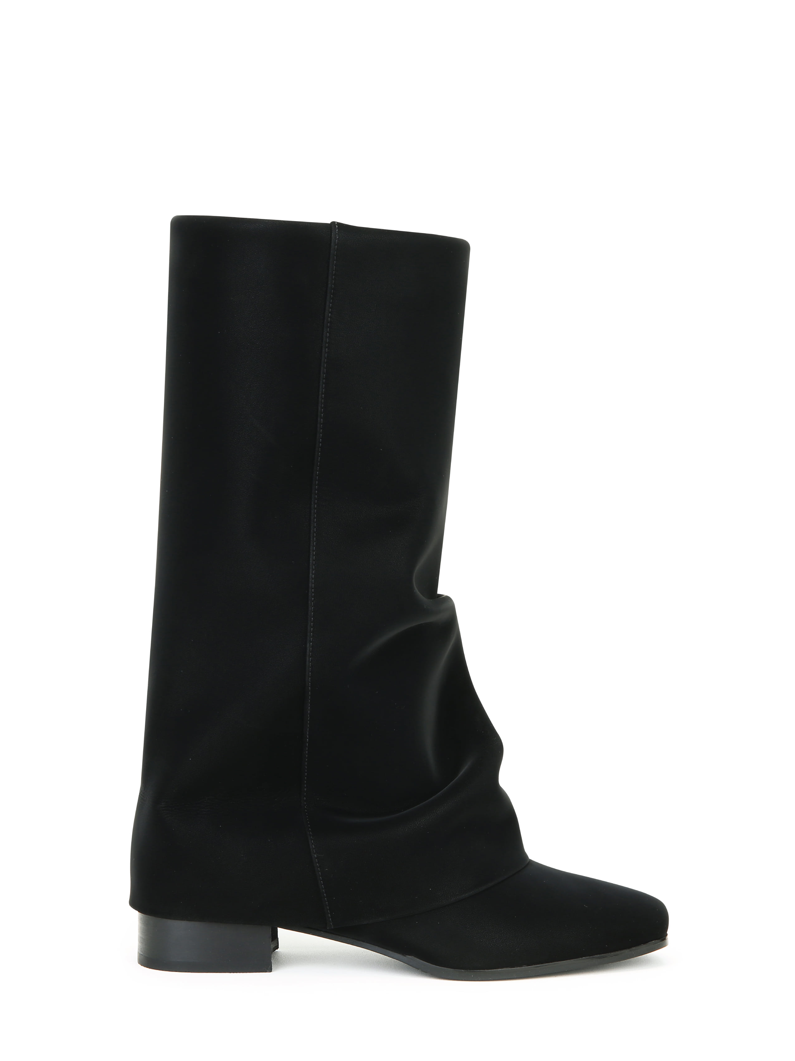 [Sample &amp; Refurb] Wrinkle Leather Boots (Black) (225-255)
