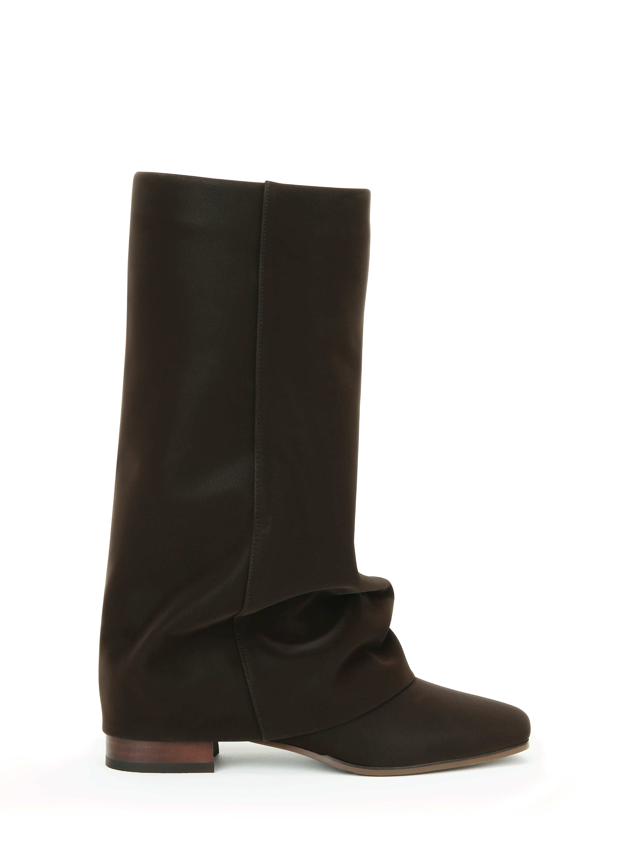 Wrinkle Leather Boots (Dark Brown) (225-255)