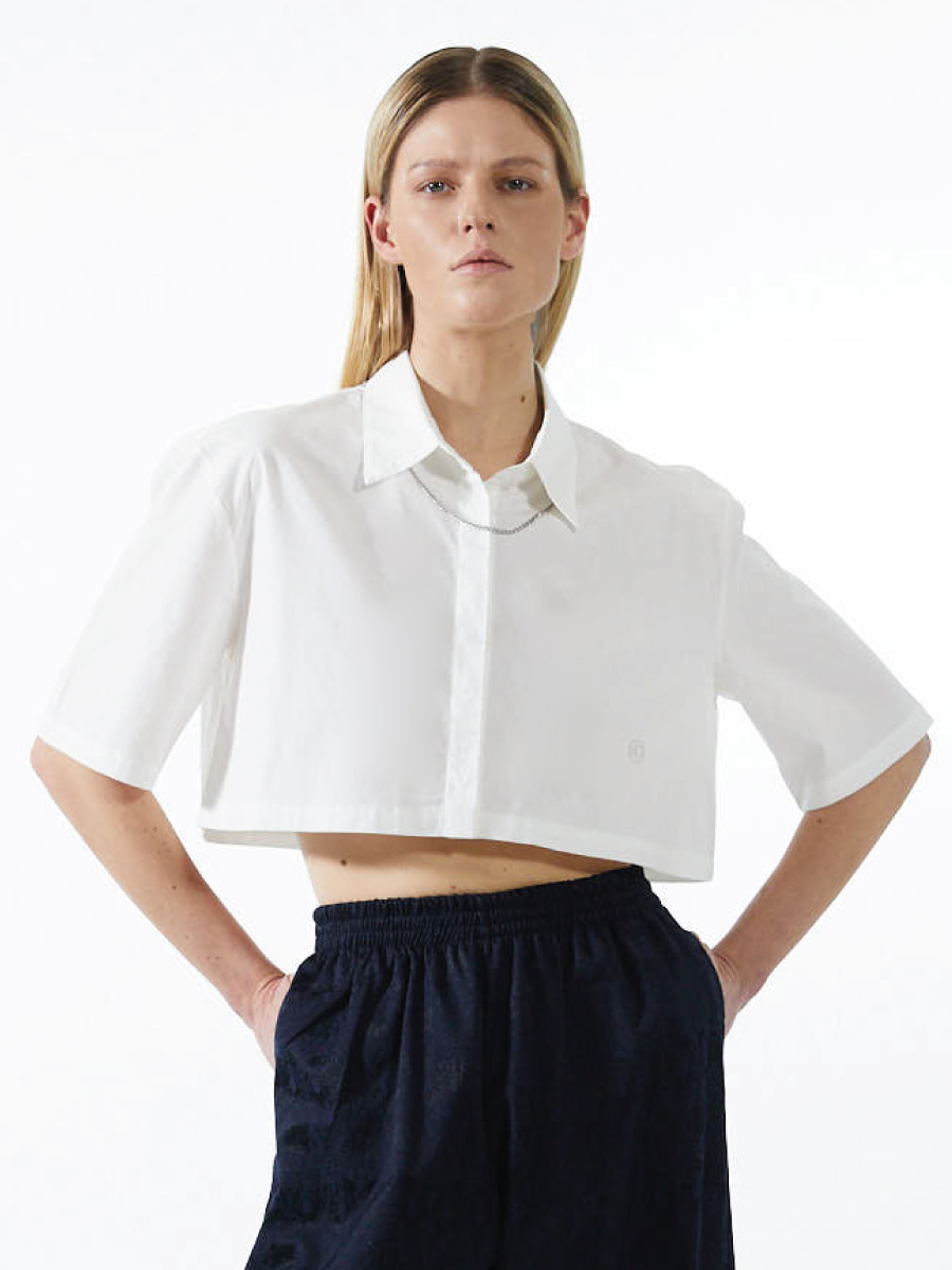 Minimal Cropped Shirt (White)