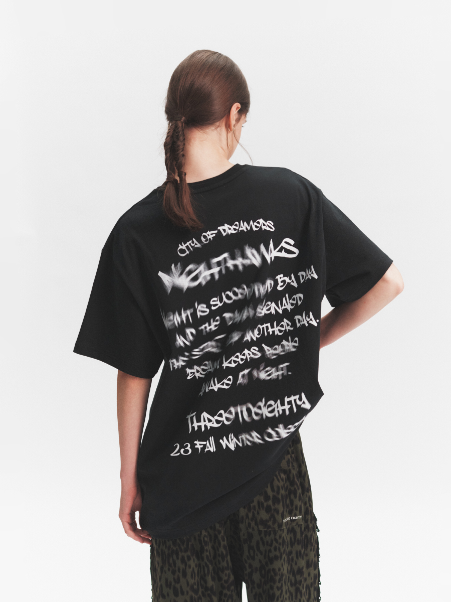 Nighthawks; Oversized T-Shirt (Black)