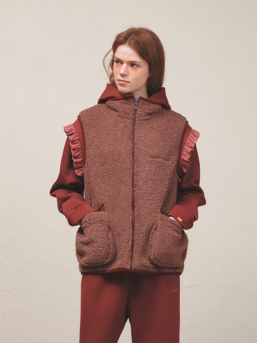 Sherpa Fleece Vest (Ash Pink)