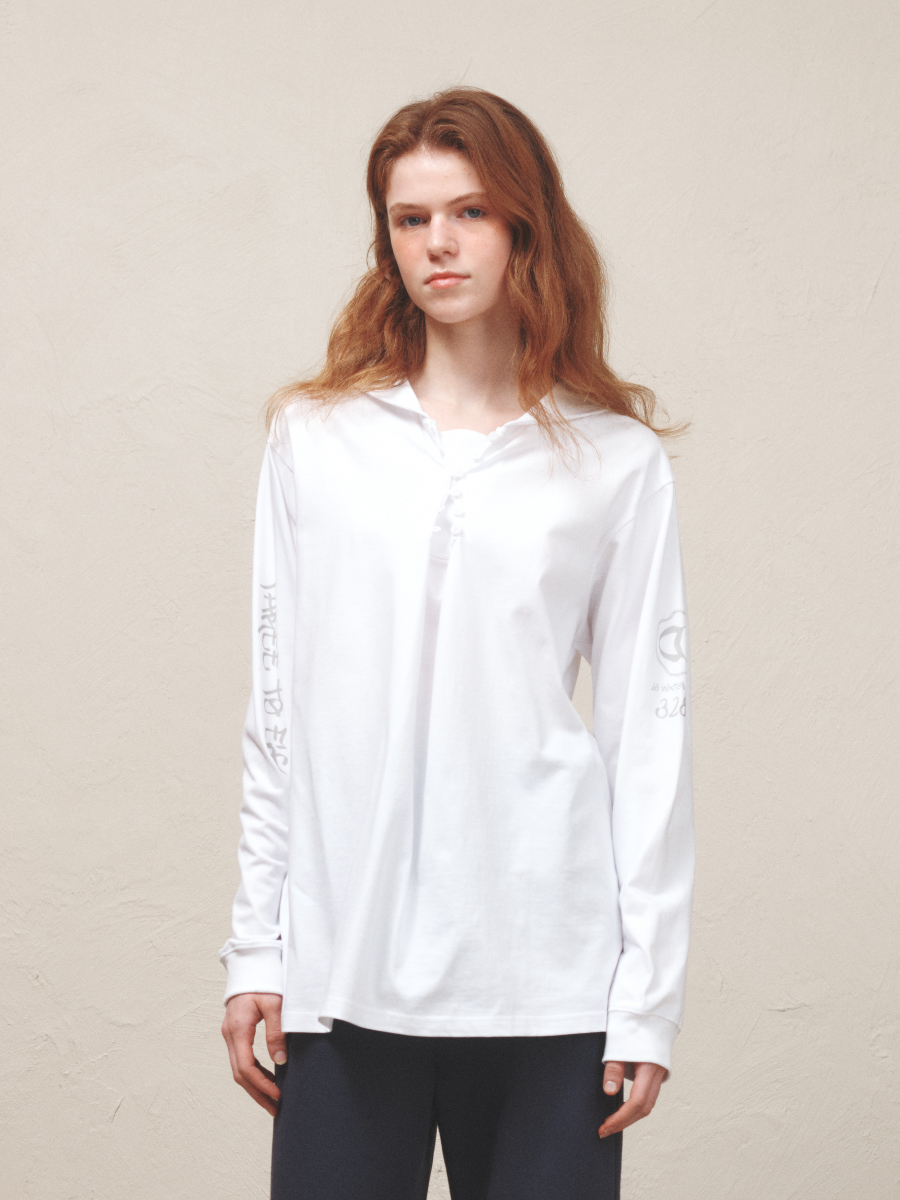 Buttoned Sailor L/S T-Shirt (White)