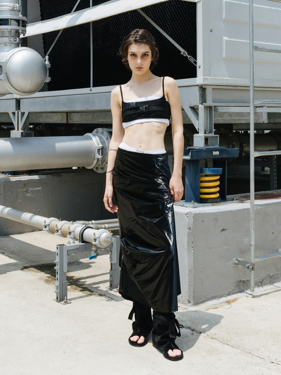 スカート [THREE TO EIGHTY] UNBALANCE CROCHET SHIRRING SKIRT BOTTOMS - 3/80 THREE TO EIGHTY