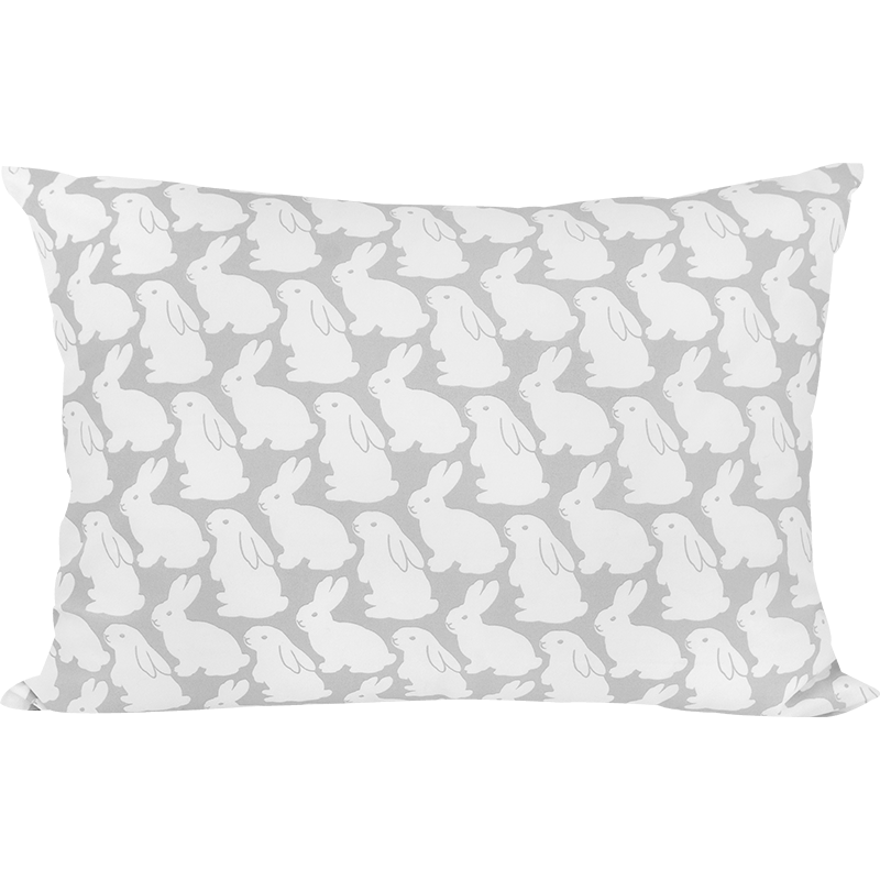 Plain Little Gray Bunnies Pillowcase 플레인 리틀 그레이 버니즈 베개 커버