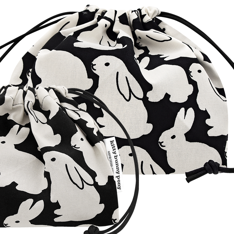 Little Black Bunnies Pouch - kittybunnypony