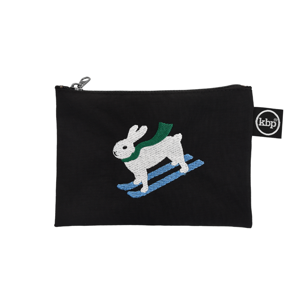 Skiing Bunny Embroidery Pouch 스키 버니 자수 파우치