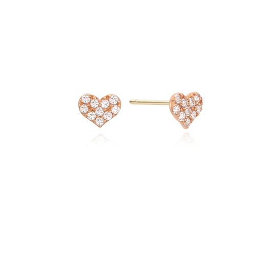 Heart Pink Earrings 14kG
