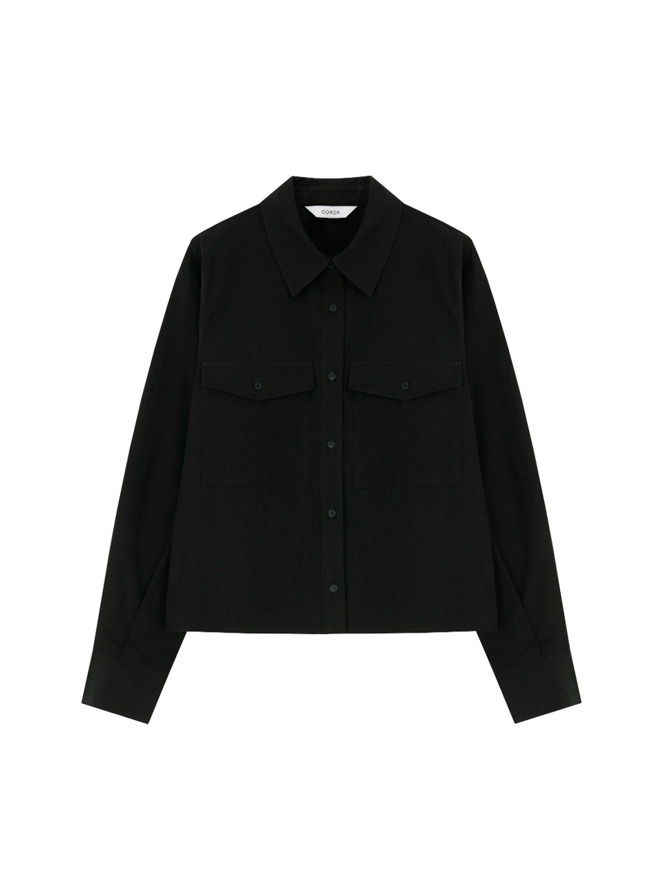 [Exclusive] Pocket Cropped Shirt Black