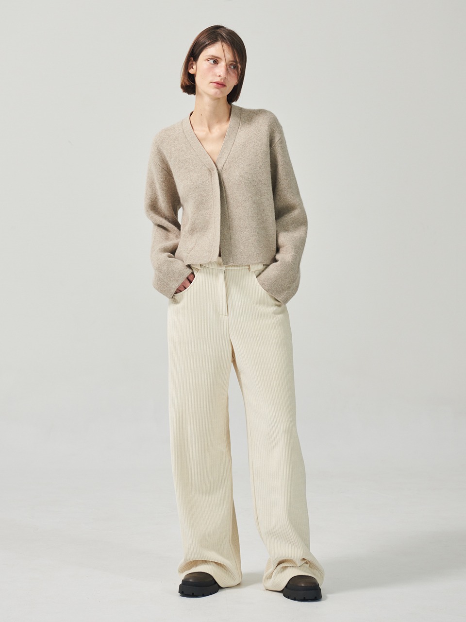 Velour Wide Pants Ivory