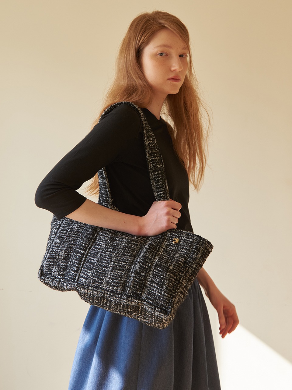 Wool Tweed Bag Black
