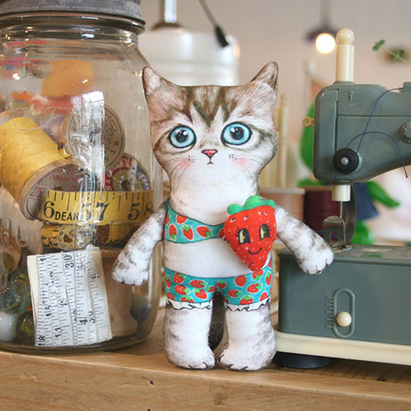 ドールキット・私を見つめる猫人形 「ビキニ」 (完成size : 約13cm)