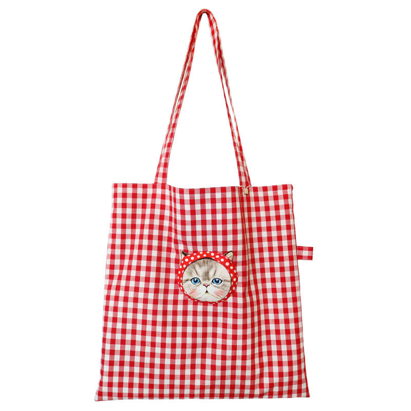 Totebag - RUMI on red dots