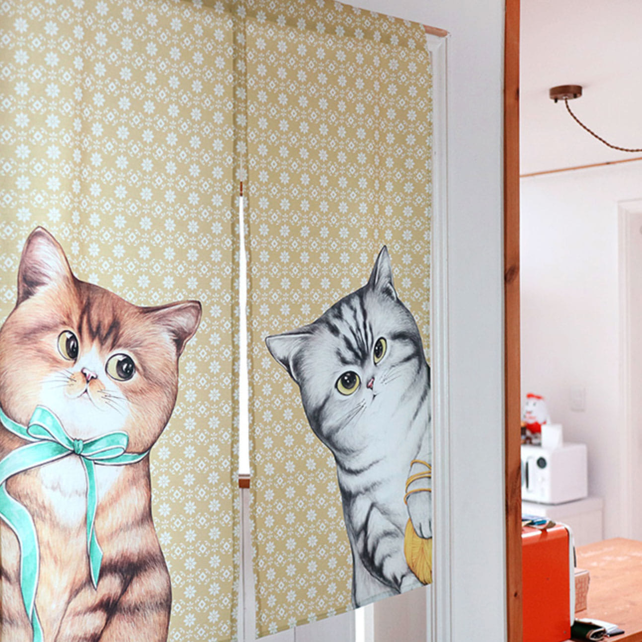 Mini curtain - TWO CATS Vol.2 (84✕98cm)