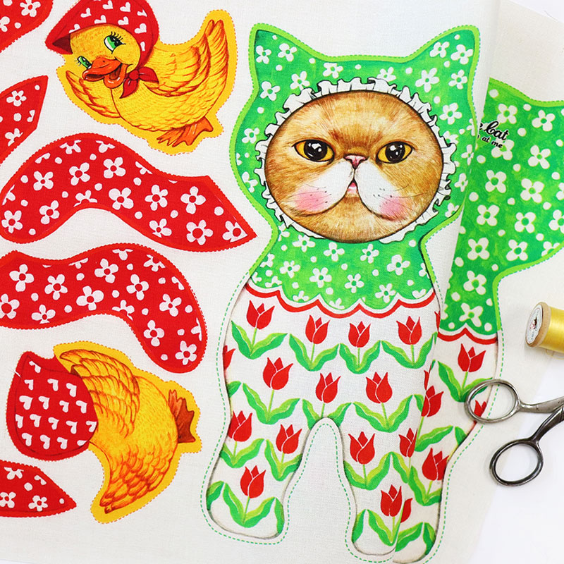 FABRIC for making cat doll &quot;Duckling&quot;