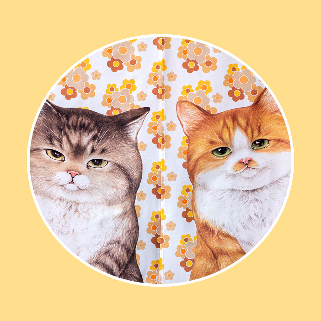 Mini curtain - TWO CATS Vol.5 (80✕96cm)