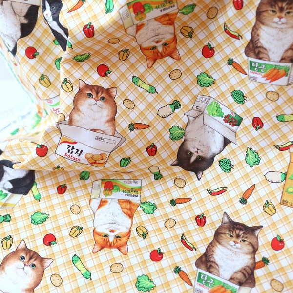 Pattern series - Cats in grocery (Approximately 110×90cm)
