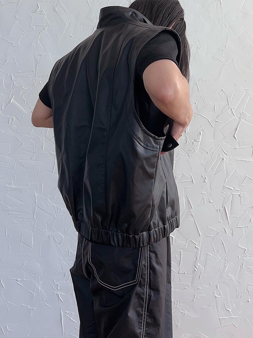 46B leather vest (2color)