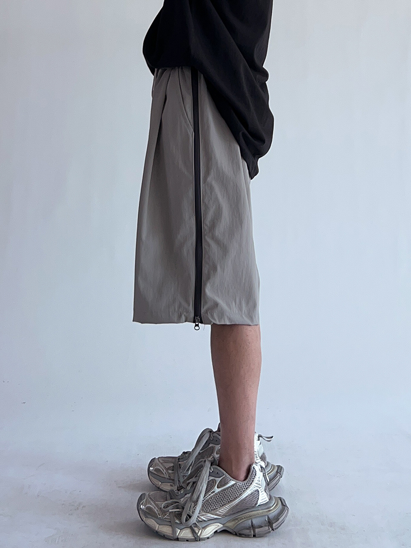 type side zip nylon shorts (3color)