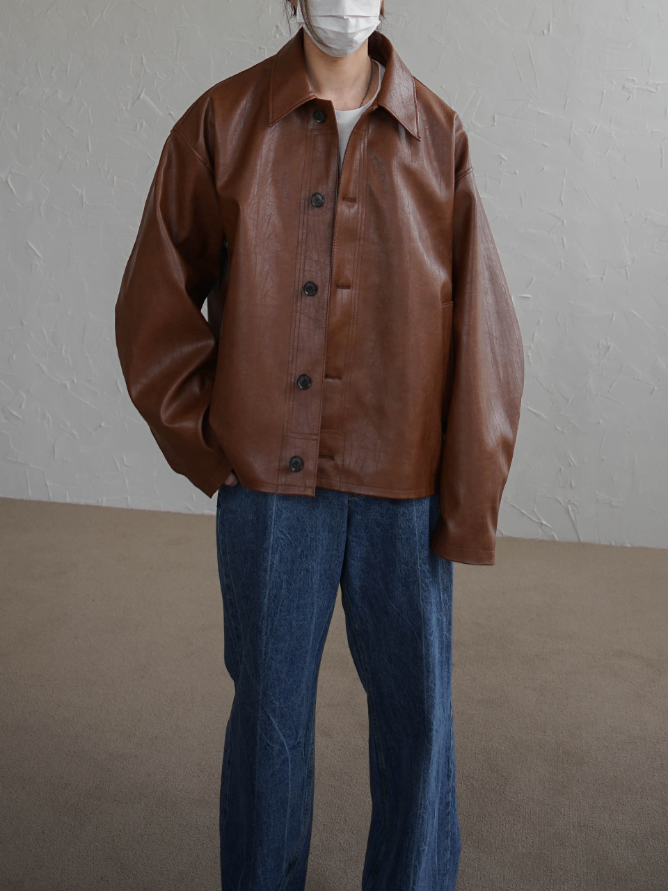 prial leather jacket (2color)