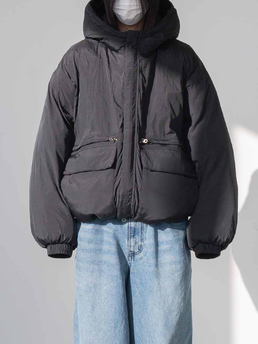 bind hood puffer jacket (3color)