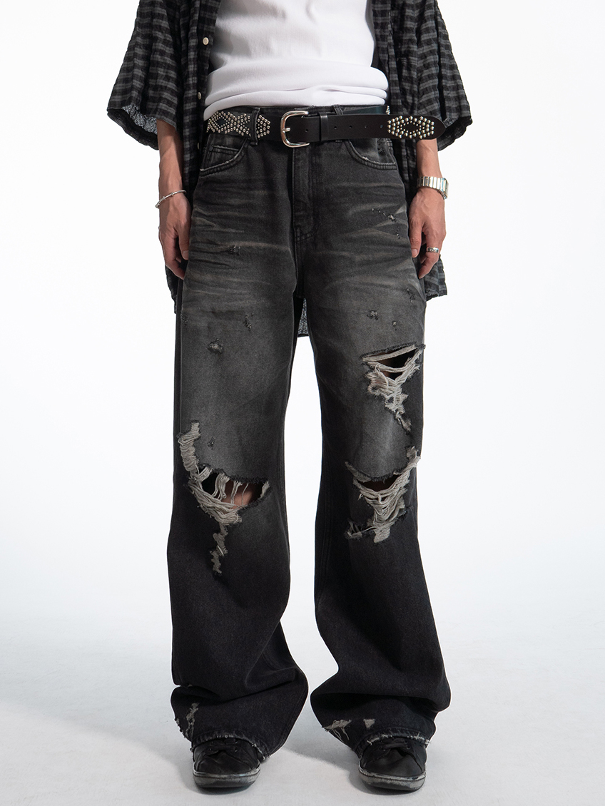 デニム・ジーパン [COLN] sixth destroyed wide denim pants COLN(コルン) デニム・ジーパン(メンズ) - 海外通販のBUYMA